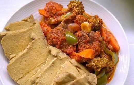 Fante kenkey with stew
