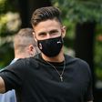 France's Olivier Giroud arrives for a medical at AC Milan.
