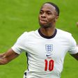 Raheem Sterling celebrates his goal against Germany at Wembley