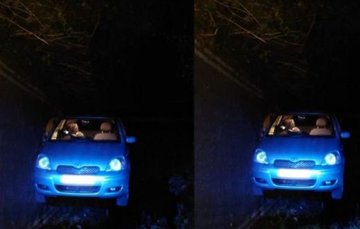 Toyota Yaris somersaults as couple having sex inside knocks the handbrake – Police reveal