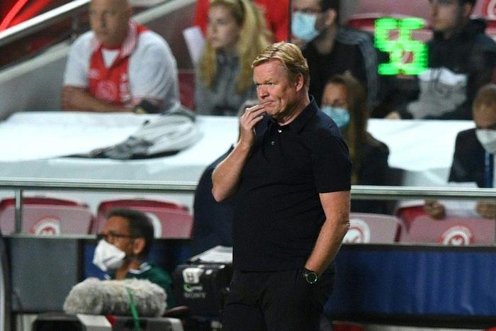 Barcelona coach Ronald Koeman is under pressure after their 3-0 defeat by Benfica on Wednesday