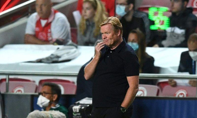 Barcelona coach Ronald Koeman is under pressure after their 3-0 defeat by Benfica on Wednesday