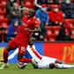 Senegal star Sadio Mane (L) playing for Liverpool against Crystal Palace in the Premier League last season