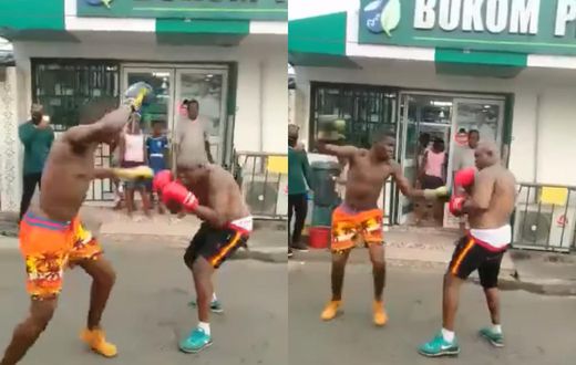 ‘Like father, like son’: Bukom Banku takes on his son in sparring session (Video)