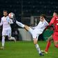 Leipzig’s Spanish forward Hugo Novoa (R) celebrated three first this week