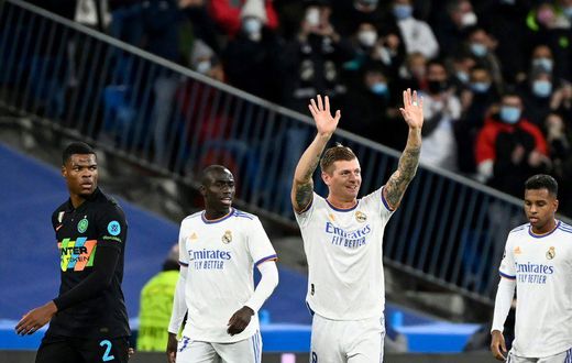 Toni Kroos scored the opener for Real Madrid against Inter Milan in the Champions League on Tuesday.