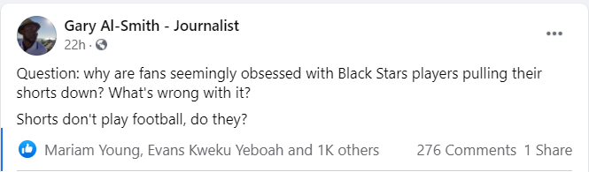 Gary Al-Smith's Facebook post