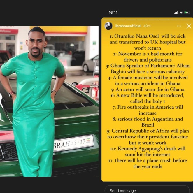 Ibrah One drops doom prophecy about Otumfuo