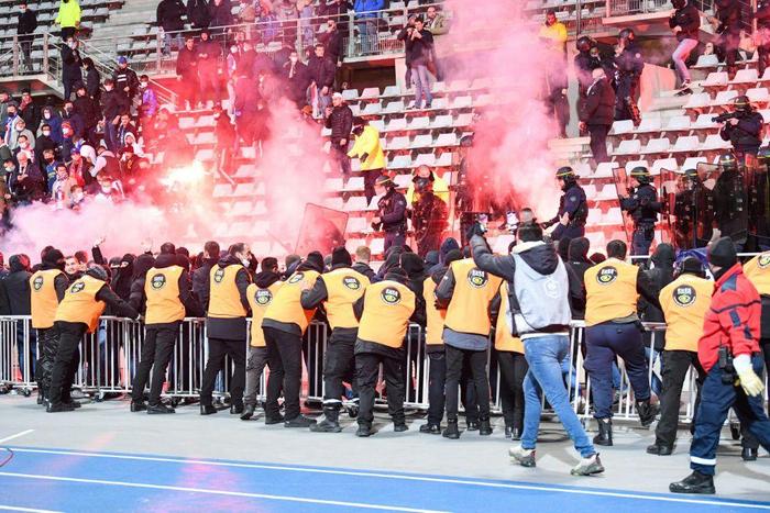 Ligue 1 side Lyon have barred their supporters from away matches till further notice following the violence that led to the calling off at half-time of their French Cup tie with Paris FC
