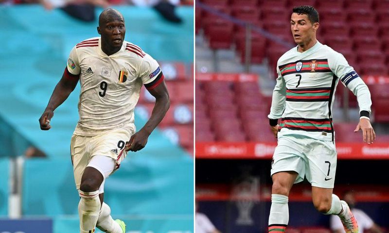 Romelu Lukaku (L) and Portugal's forward Cristiano Ronaldo and Belgium striker Romelu Lukaku will recommence their domestic rivalry on the Euro 2020 stage