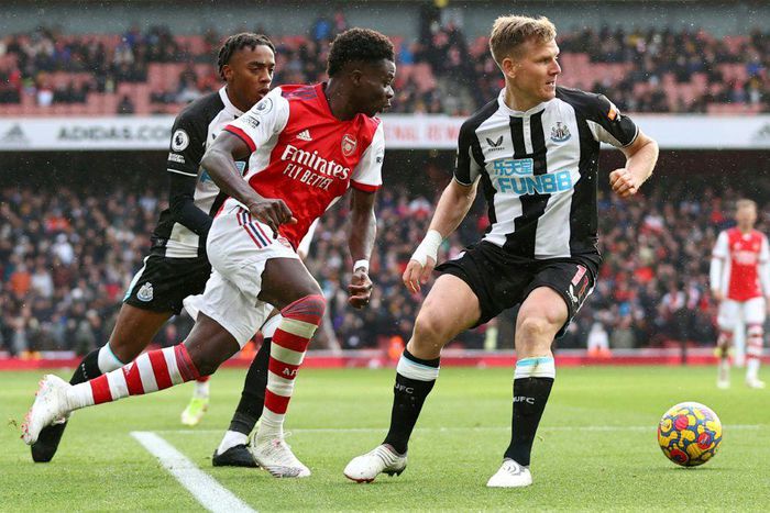 Arsenal's Bukayo Saka opened the scoring against Newcastle