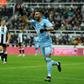Riyad Mahrez (R) reacts after scoring for Manchester City in a 4-0 English Premier League victory at Newcastle United
