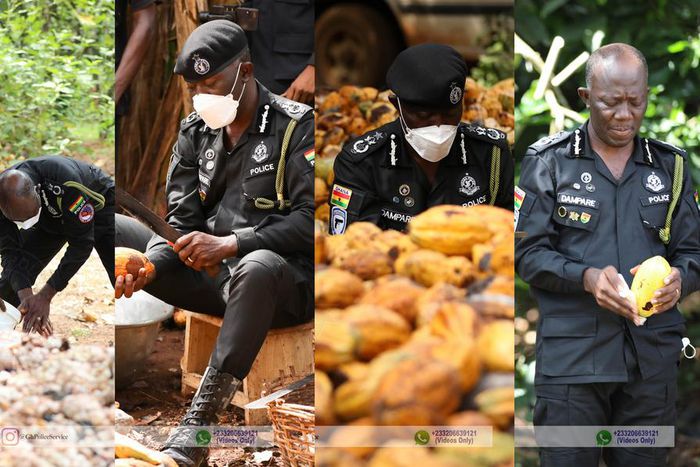 Inspector-General of Police and his team join cocoa farmers on Farmers' Day
