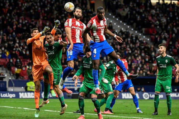 Atletico Madrid's Felipe headed in a late winner against Osasuna on Saturday.