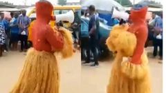 Accept Jesus Christ as Lord and saviour – Bible-holding masquerade preaches