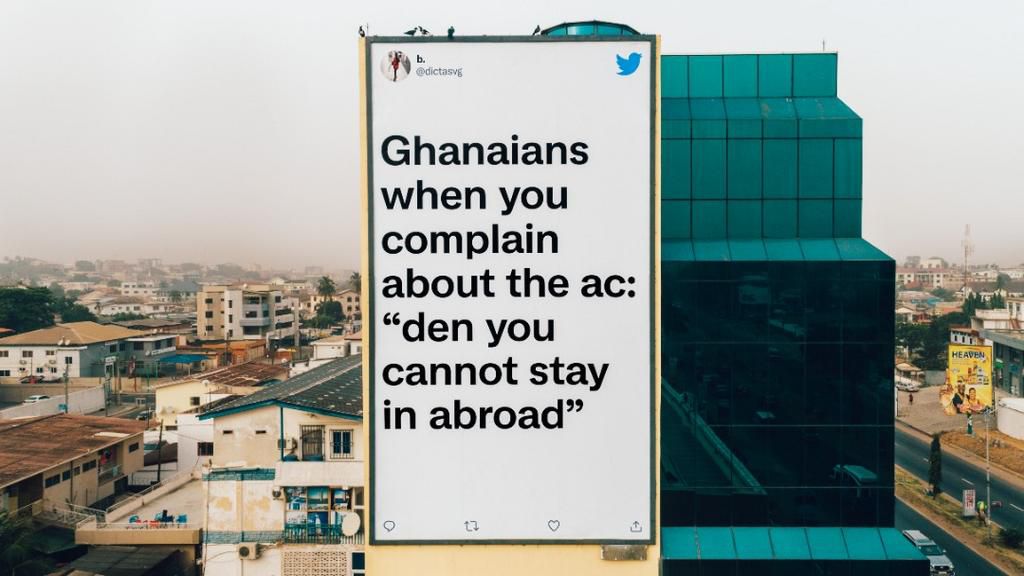 Twitter brings Tweets to life with giant billboards around Accra