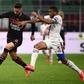 Olivier Giroud (L) has scored four Serie A goals since moving to AC MIlan