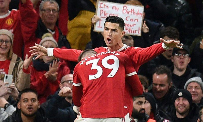 Cristiano Ronaldo celebrates after scoring against Burnley