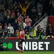 Yoane Wissa celebrates Brentford's late equaliser against Liverpool