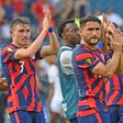United States players hope to celebrate again after the semi-finals of the CONCACAF Gold Cup football tournament