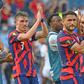 United States players hope to celebrate again after the semi-finals of the CONCACAF Gold Cup football tournament
