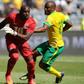 A file picture of Mamelodi Sundowns goalkeeper Kennedy Mweene (L) playing for Zambia against South Africa in a friendly match in Johannesburg