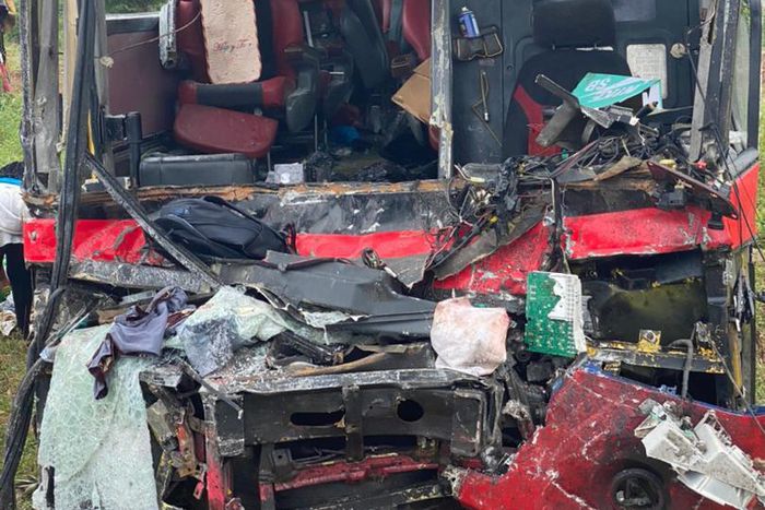 One of the accident cars