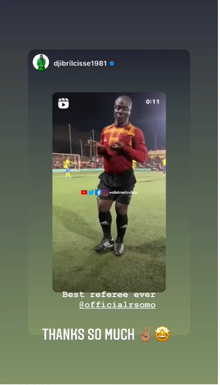 Djibril Cisse's Instagram Story