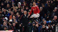 Cristiano Ronaldo came on in the second half for Manchester United against Chelsea