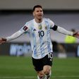 Argentina's Lionel Messi celebrates after scoring against Bolivia in a World Cup qualifier on Thursday