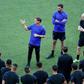 Netherlands coach Frank de Boer (C) was in confident mood ahead of his team's Euro 2020 last-16 tie with the Czech Republic
