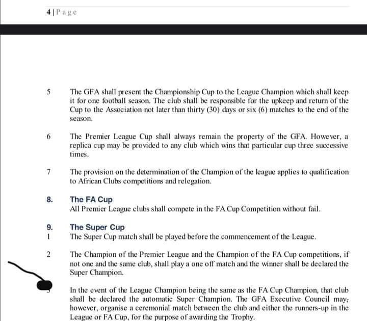 GFA regulations on FA Cup