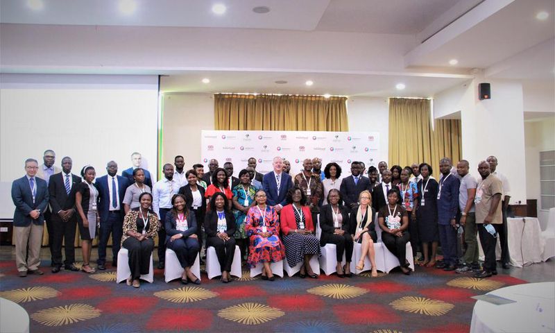 Participants at the Root of Change Learning Conference: “Together we innovated and overcame: how we worked with rural women to break down barriers to financial inclusion”, 15th September 2021 at the Alisa Hotel, Accra.