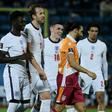 Harry Kane (second left) celebrates with his England team-mates against San Marino