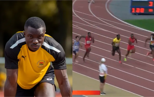 Ghana’s fastest man Saminu beats Africa’s fastest runner to finish second (Video)
