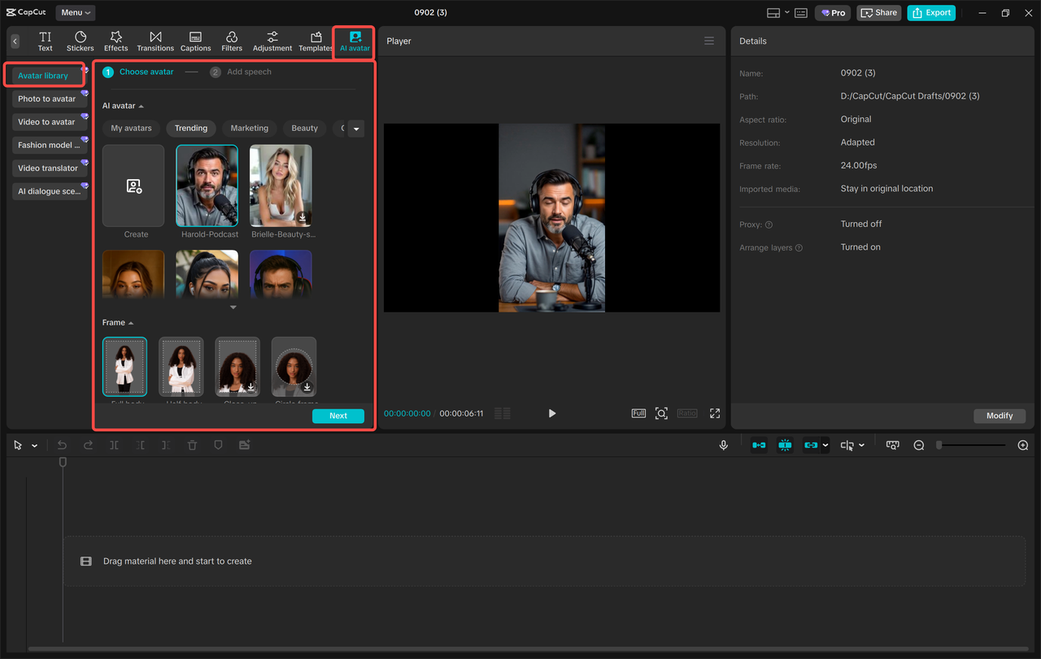 CapCut AI Avatar for Storytelling and Roleplay