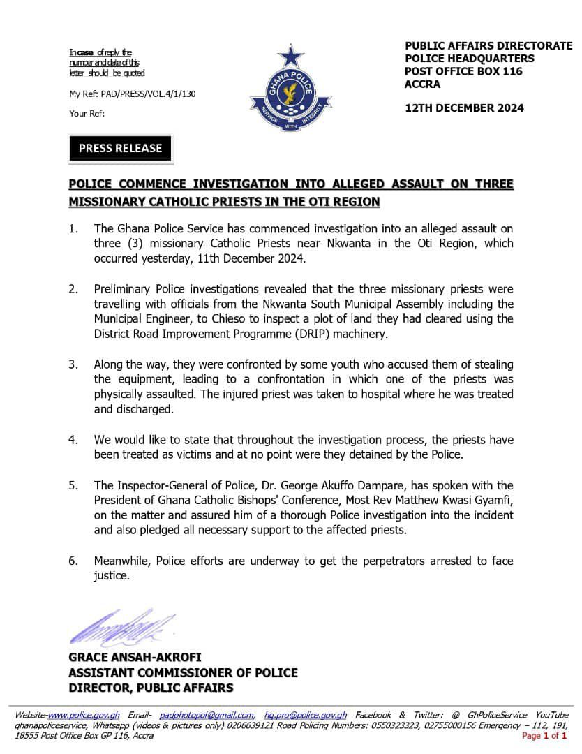 NDC condemns attack on 3 Catholic priests in Nkwanta South