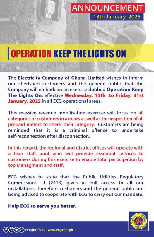 ECG launches ‘operation keep the lights on’. Here’s all you need to know