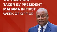 Top 5 actions taken by President Mahama in his first week of office
