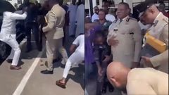 Police officers spray COP Yohuno with cash as they jubilate over IGP appointment