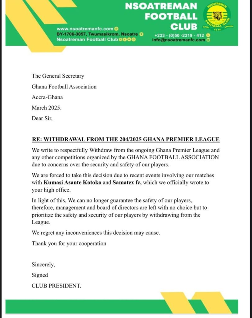 Nsoatreman GPL withdrawal statement