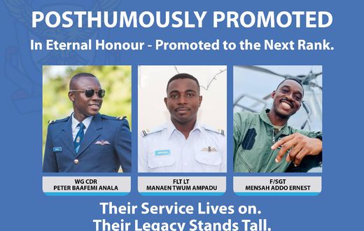 Pres. Mahama promotes 3 crew members posthumously