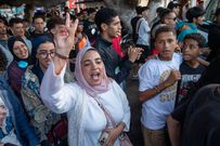 Youth take part in a protest demanding healthcare and education reforms, in Rabat, Sunday, Sept. 28, 2025. (AP Photo) AP