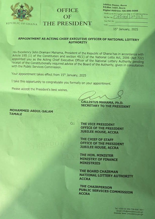 President Mahama appoints new NLA boss following Sammi Awuku’s resignation