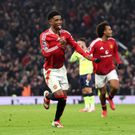 Manchester United's Amad Diallo celebrates goal against Southampton