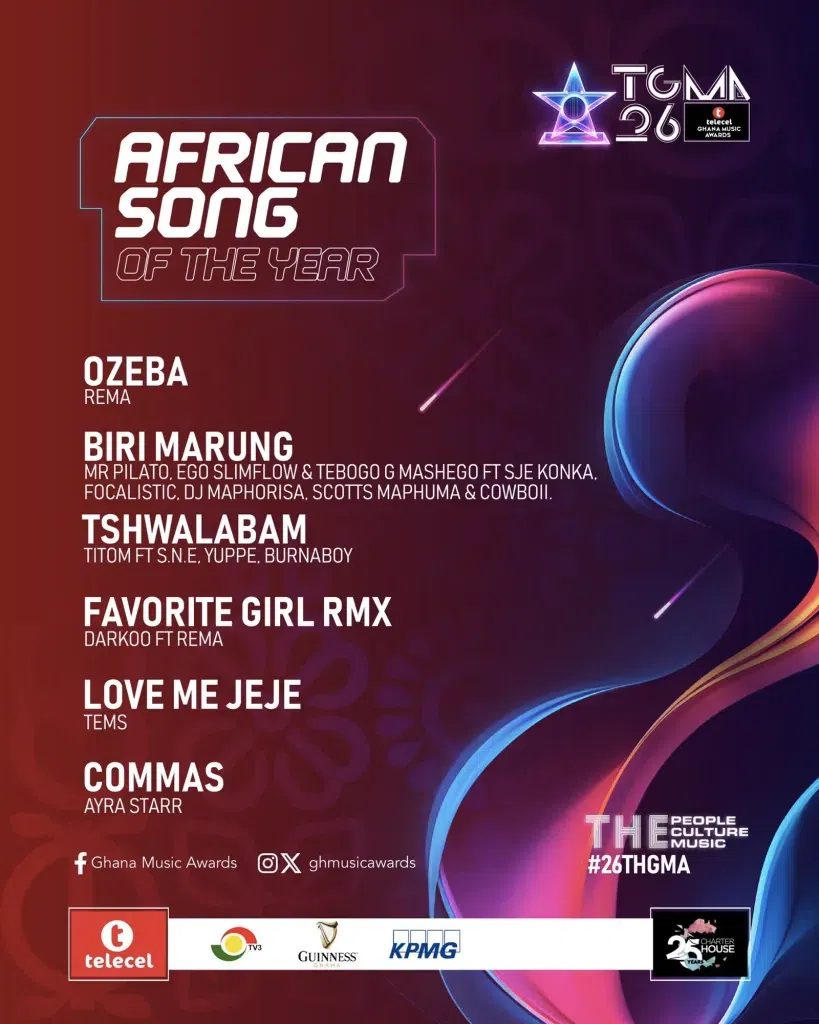 TGMA 26: Here is the full list of nominees and other details