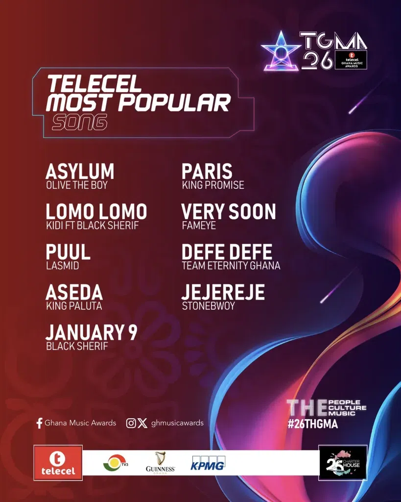 TGMA 26: Here is the full list of nominees and other details