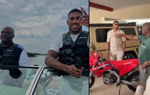 Ibrahim Mahama gifts Anthony Joshua expensive motorbike worth about GH₵100,000 (Video)