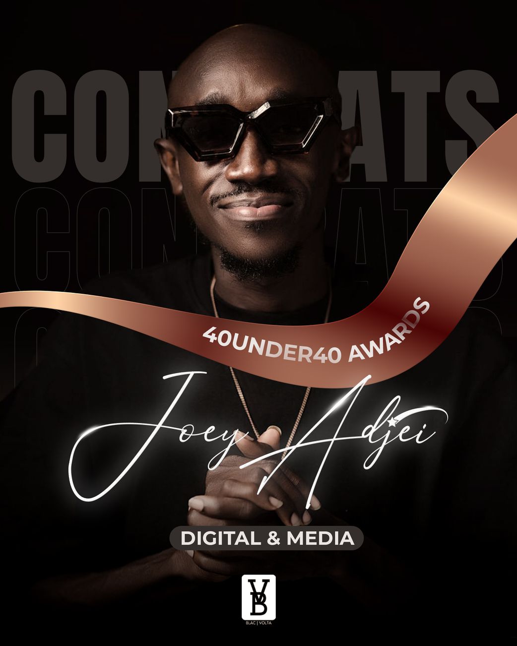 BlacVolta CEO & Creative Director, Joseph Adjei, Wins Media Personality (Digital & Social) at the 9th Forty Under 40 Awards