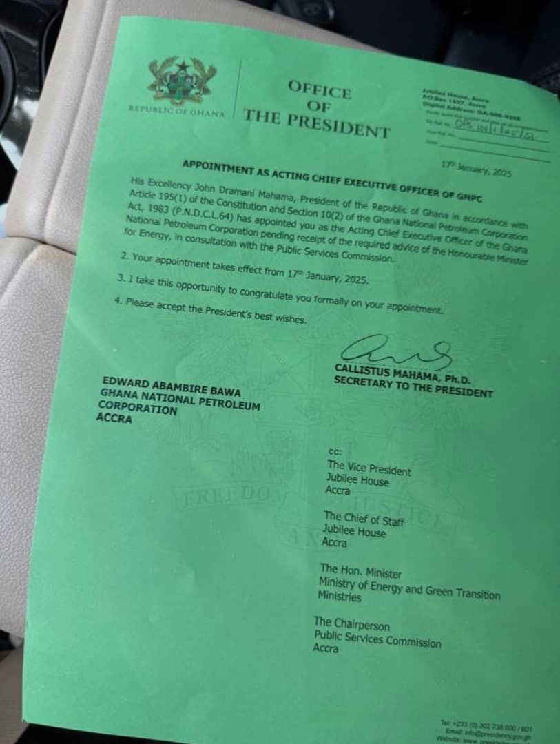 President Mahama appoints acting CEO for GNPC. Find out details